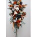  Flower arch arrangement in burnt orange ivory navy blue colors.  Arbor flowers. Floral archway. Faux flowers for wedding arch. 5111