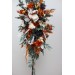  Flower arch arrangement in burnt orange ivory navy blue colors.  Arbor flowers. Floral archway. Faux flowers for wedding arch. 5111