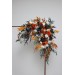  Flower arch arrangement in burnt orange ivory navy blue colors.  Arbor flowers. Floral archway. Faux flowers for wedding arch. 5111