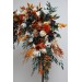  Flower arch arrangement in burnt orange ivory navy blue colors.  Arbor flowers. Floral archway. Faux flowers for wedding arch. 5111