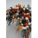  Flower arch arrangement in burnt orange ivory navy blue colors.  Arbor flowers. Floral archway. Faux flowers for wedding arch. 5111
