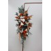  Flower arch arrangement in burnt orange ivory navy blue colors.  Arbor flowers. Floral archway. Faux flowers for wedding arch. 5111