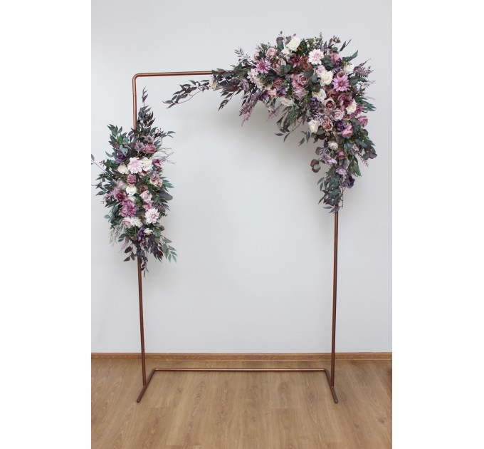  Flower arch arrangement in mauve purple cream colors.  Arbor flowers. Floral archway. Faux flowers for wedding arch. 5114