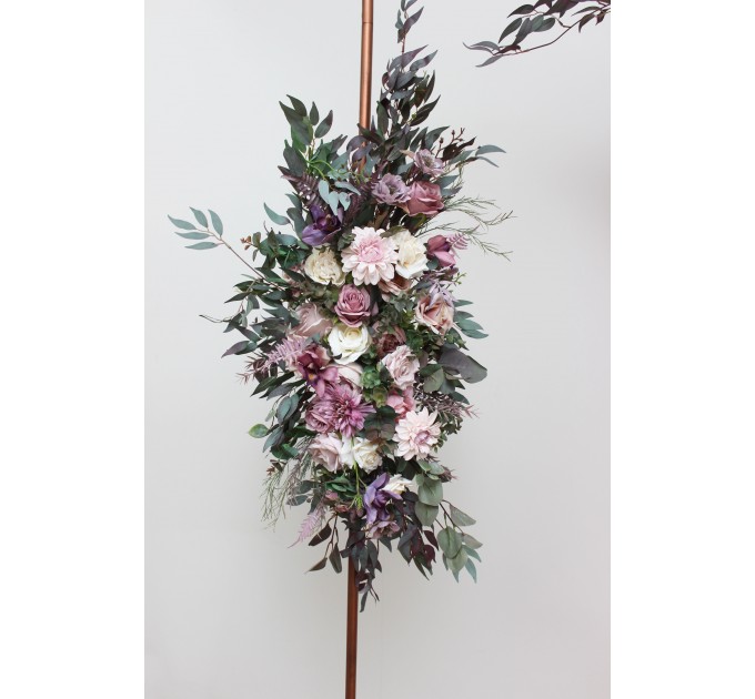  Flower arch arrangement in mauve purple cream colors.  Arbor flowers. Floral archway. Faux flowers for wedding arch. 5114