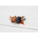 Flower comb in burnt orange ivory navy blue color scheme. Wedding accessories for hair. Bridal flower comb. Bridesmaid floral comb. 51111