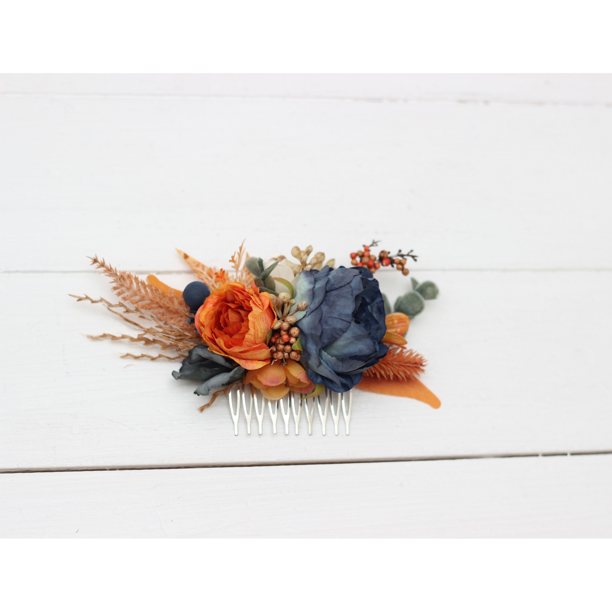 Wedding hair accessories navy on sale