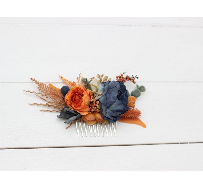 Navy flower hair accessories on sale