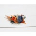 Flower comb in burnt orange ivory navy blue color scheme. Wedding accessories for hair. Bridal flower comb. Bridesmaid floral comb. 51111