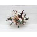 Wedding Bouquets in Beige, White & Blush Pink | Small Faux Bridal & Bridesmaid Bouquets
