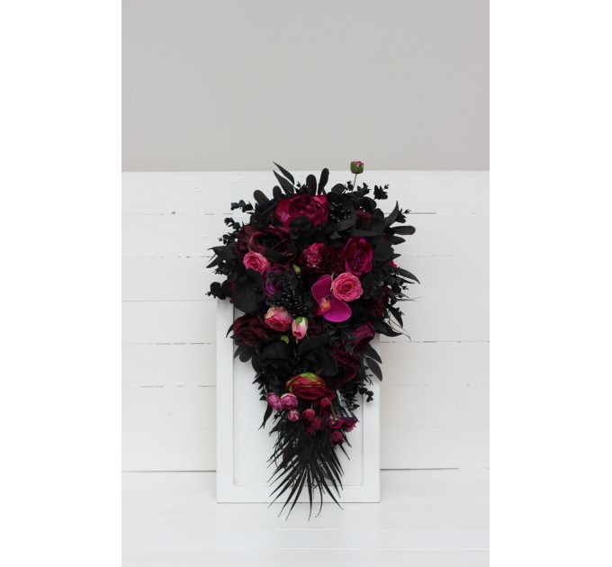 Deep Purple, Black, and Magenta Wedding Bouquets – Gothic Bridal Designs