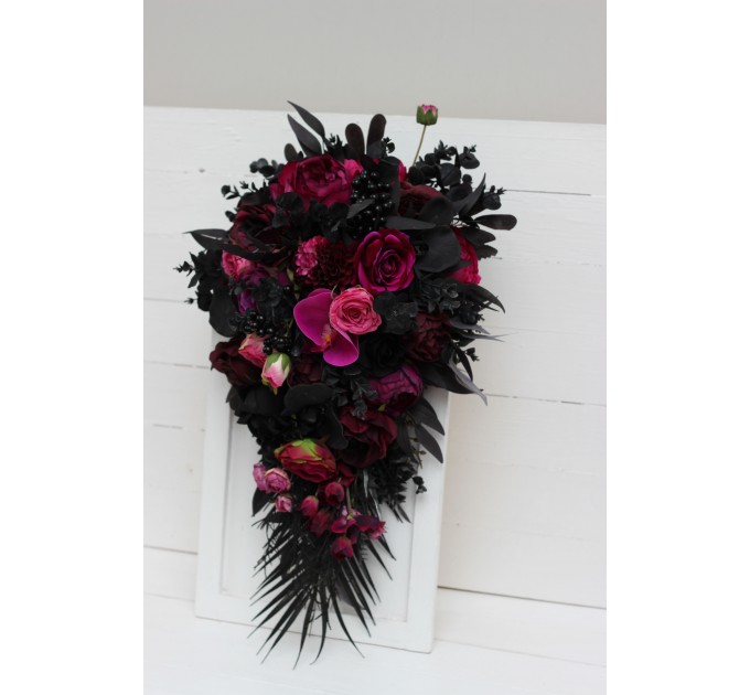 Deep Purple, Black, and Magenta Wedding Bouquets – Gothic Bridal Designs