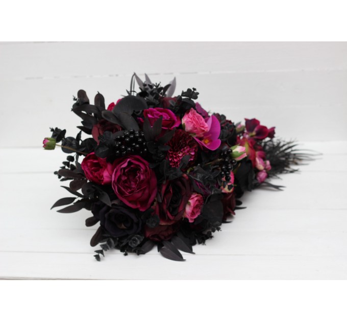 Deep Purple, Black, and Magenta Wedding Bouquets – Gothic Bridal Designs