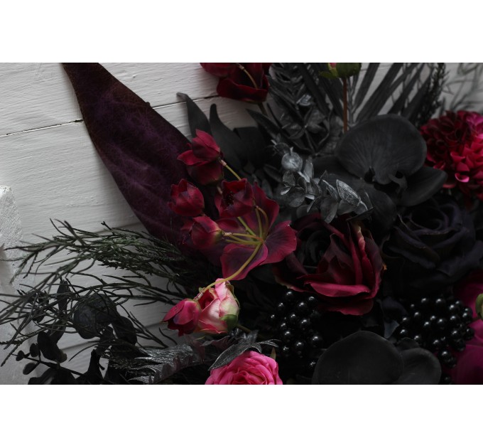 Deep Purple, Black, and Magenta Wedding Bouquets – Gothic Bridal Designs
