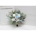 Wedding bouquets in dusty blue white colors. Bridal bouquet. Faux bouquet. Bridesmaid bouquet. 5116