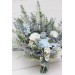 Wedding bouquets in dusty blue white colors. Bridal bouquet. Faux bouquet. Bridesmaid bouquet. 5116