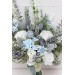 Wedding bouquets in dusty blue white colors. Bridal bouquet. Faux bouquet. Bridesmaid bouquet. 5116