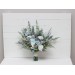Wedding bouquets in dusty blue white colors. Bridal bouquet. Faux bouquet. Bridesmaid bouquet. 5116