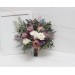 Wedding bouquets in mauve purple cream colors. Bridal bouquet. Faux bouquet. Bridesmaid bouquet. 5114