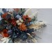 Wedding bouquets in rust blue ivory colors. Bridal bouquet. Faux bouquet. Bridesmaid bouquet. 5115