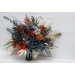 Wedding bouquets in rust blue ivory colors. Bridal bouquet. Faux bouquet. Bridesmaid bouquet. 5115