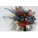 Wedding bouquets in rust blue ivory colors. Bridal bouquet. Faux bouquet. Bridesmaid bouquet. 5115