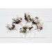  Wedding boutonnieres and wrist corsage  in beige white blush pink color scheme. Flower accessories. 5113