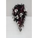 Deep Purple, Black, Silver, and White Anemone Wedding Bouquets – Gothic & Halloween Cascade Bouquet