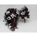 Deep Purple, Black, Silver, and White Anemone Wedding Bouquets – Gothic & Halloween Cascade Bouquet