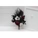 Deep Purple, Black, Silver, and White Anemone Wedding Bouquets – Gothic & Halloween Cascade Bouquet