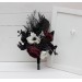 Deep Purple, Black, Silver, and White Anemone Wedding Bouquets – Gothic & Halloween Cascade Bouquet