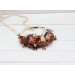 Cinnamon terracotta beige flower crown. Hair wreath. Flower girl crown. Wedding flowers. 5118