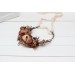 Cinnamon terracotta beige flower crown. Hair wreath. Flower girl crown. Wedding flowers. 5118