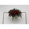  Flower arch arrangement in green and red colors.  Arbor flowers. Floral archway. Faux flowers for wedding arch. 5117