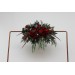  Flower arch arrangement in green and red colors.  Arbor flowers. Floral archway. Faux flowers for wedding arch. 5117