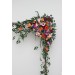  Flower arch arrangement in orange pink magenta colors.  Arbor flowers. Floral archway. Faux flowers for wedding arch. 5127