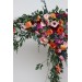  Flower arch arrangement in orange pink magenta colors.  Arbor flowers. Floral archway. Faux flowers for wedding arch. 5127