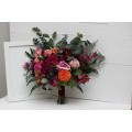Jewel-Tone Wedding Bouquets in Emerald Green, Orange, Pink & Magenta | Faux Bridal & Bridesmaid Bouquets