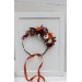 Rust burgundy white flower crown. Hair wreath. Flower girl crown. Wedding flowers. 5124