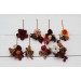  Set of 8 bobby pins in rust burgundy white color scheme. Hair accessories. Flower accessories for wedding.  5124