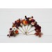  Set of 8 bobby pins in rust burgundy white color scheme. Hair accessories. Flower accessories for wedding.  5124
