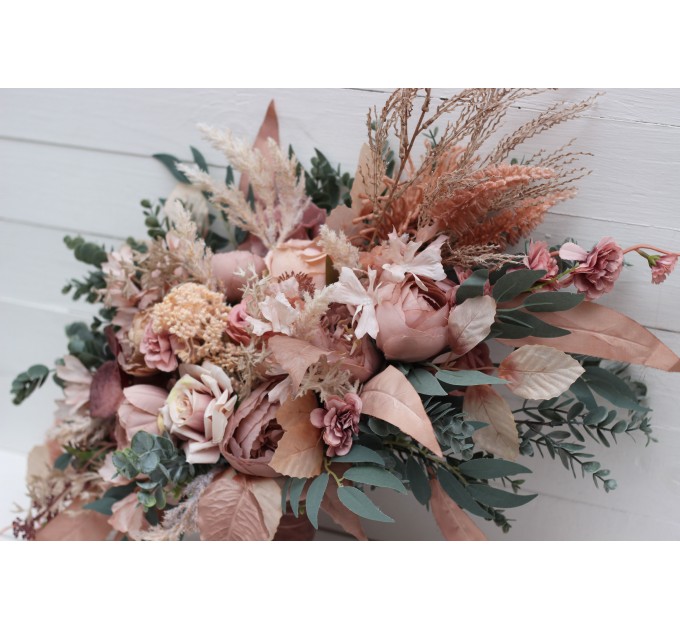 Wedding Bouquets in Dusty Rose & Blush Pink | Faux Bridal & Bridesmaid Bouquets