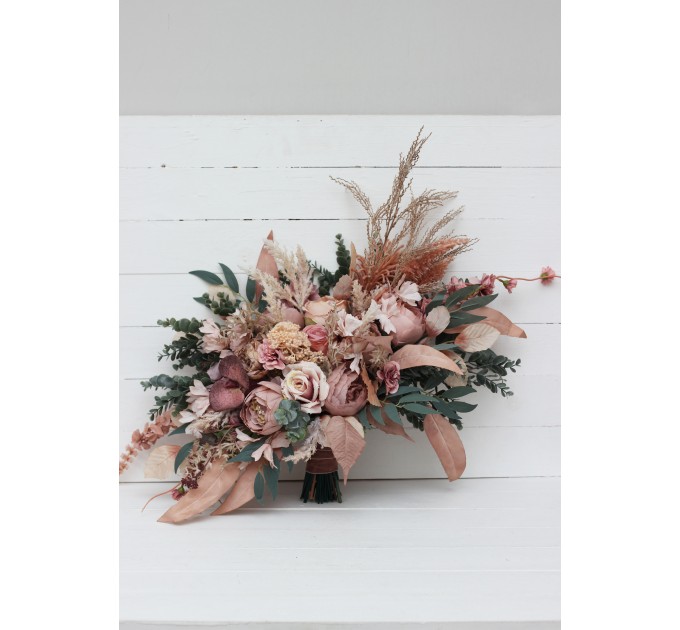 Wedding Bouquets in Dusty Rose & Blush Pink | Faux Bridal & Bridesmaid Bouquets