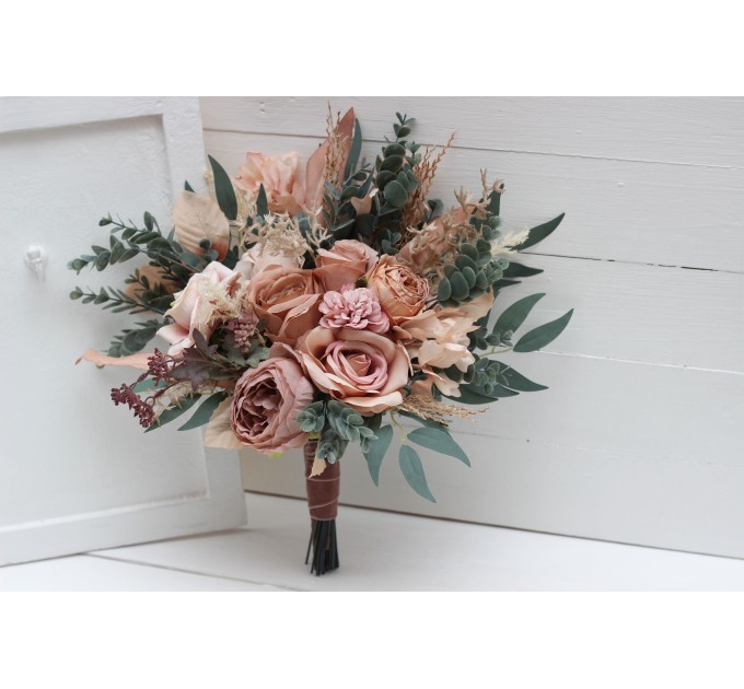 Wedding Bouquets in Dusty Rose & Blush Pink | Faux Bridal & Bridesmaid Bouquets