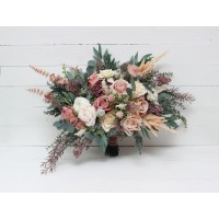Wedding bouquets in dusty rose cream blush pink colors. Bridal bouquet. Faux bouquet. Bridesmaid bouquet. 5122