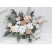 Wedding bouquets in white beige colors. Bridal bouquet. Faux bouquet. Bridesmaid bouquet. 5119-0023