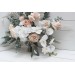Wedding bouquets in white beige colors. Bridal bouquet. Faux bouquet. Bridesmaid bouquet. 5119-0023