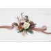 Wedding boutonnieres and wrist corsage in dusty rose cream blush pink color scheme. Flower accessories. 5122
