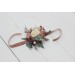Wedding boutonnieres and wrist corsage in dusty rose cream blush pink color scheme. Flower accessories. 5122