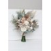 Boho Bridal Bouquet with Pampas Grass | Blush Pink, Beige & Cream Faux Wedding Flowers