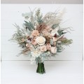 Boho Bridal Bouquet with Pampas Grass | Blush Pink, Beige & Cream Faux Wedding Flowers